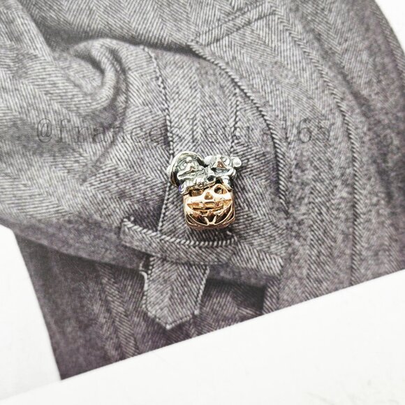 Pandora Mickey Mouse & Minnie Mouse Halloween Pumpkin Charm - Picture 4 of 7